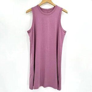 Lululemon Women Pink Knit Cotton Relaxed Fit Sleeveless Pullover 10 Sheath Dress